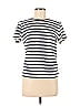 J. by J.Crew 100% Cotton Stripes Ivory Gray Short Sleeve T-Shirt Size M - photo 1