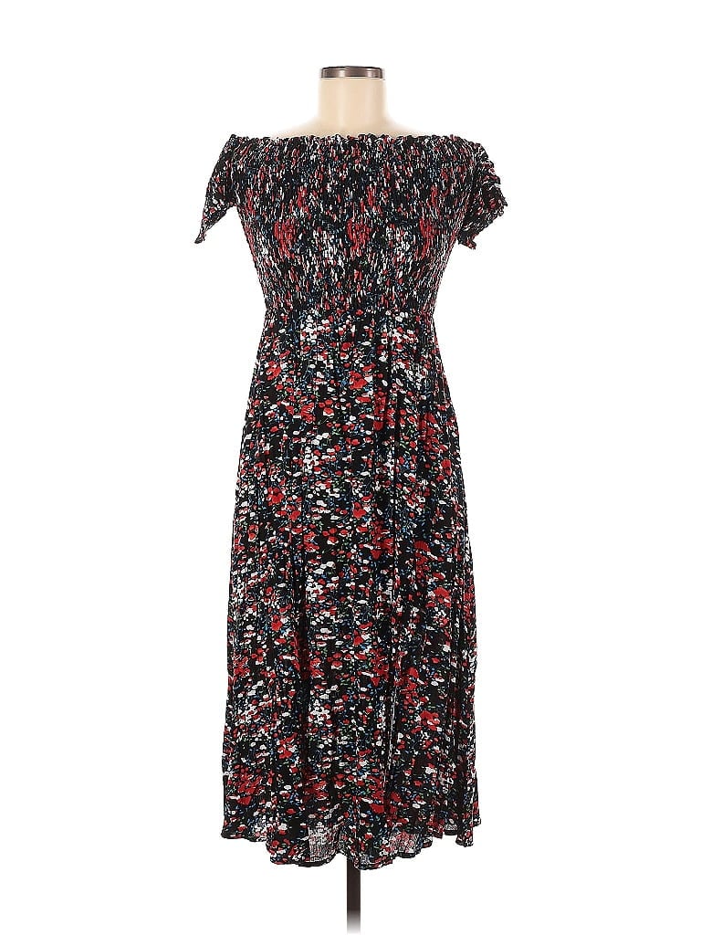 Lulus 100% Rayon Print Black Casual Dress Size M - photo 1