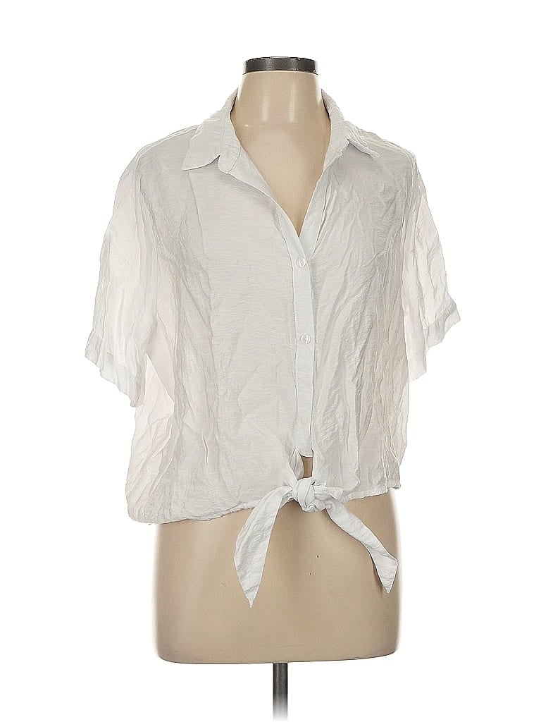 Counterparts Ivory Short Sleeve Blouse Size L - photo 1