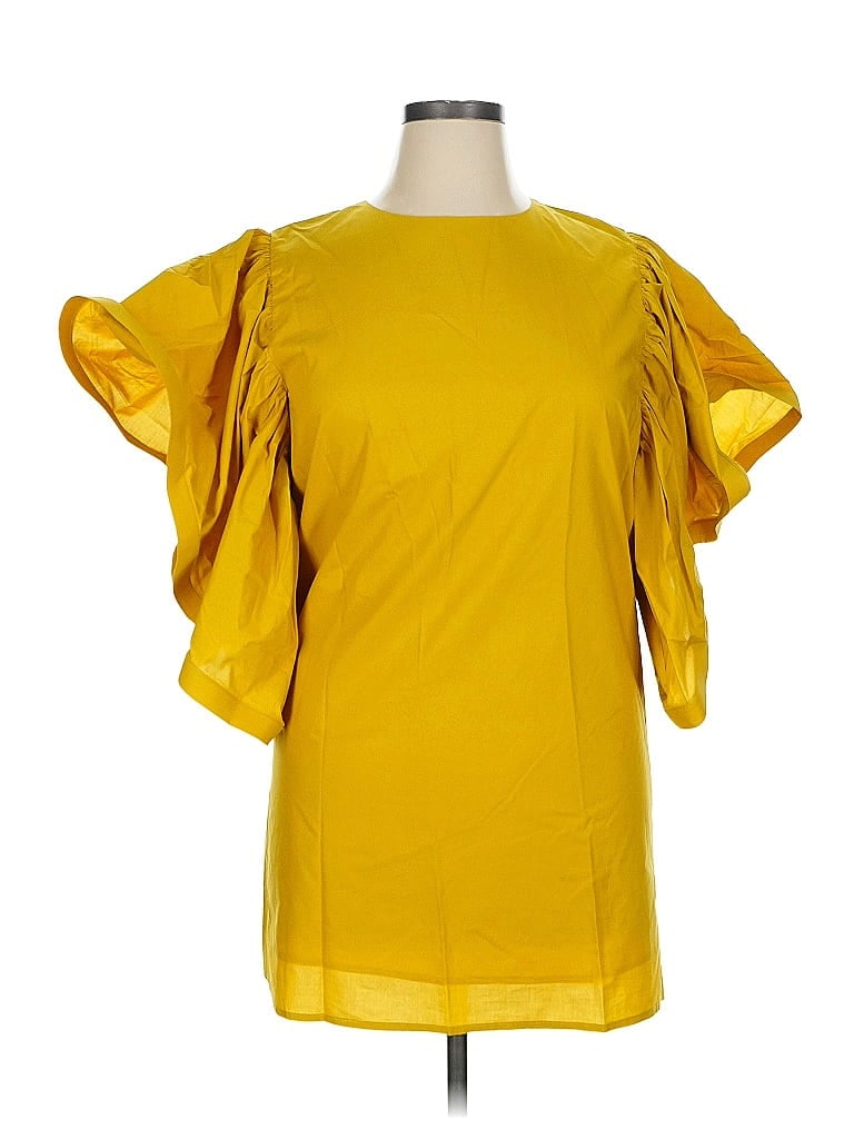 Gracia Yellow Short Sleeve Blouse Size XL - photo 1
