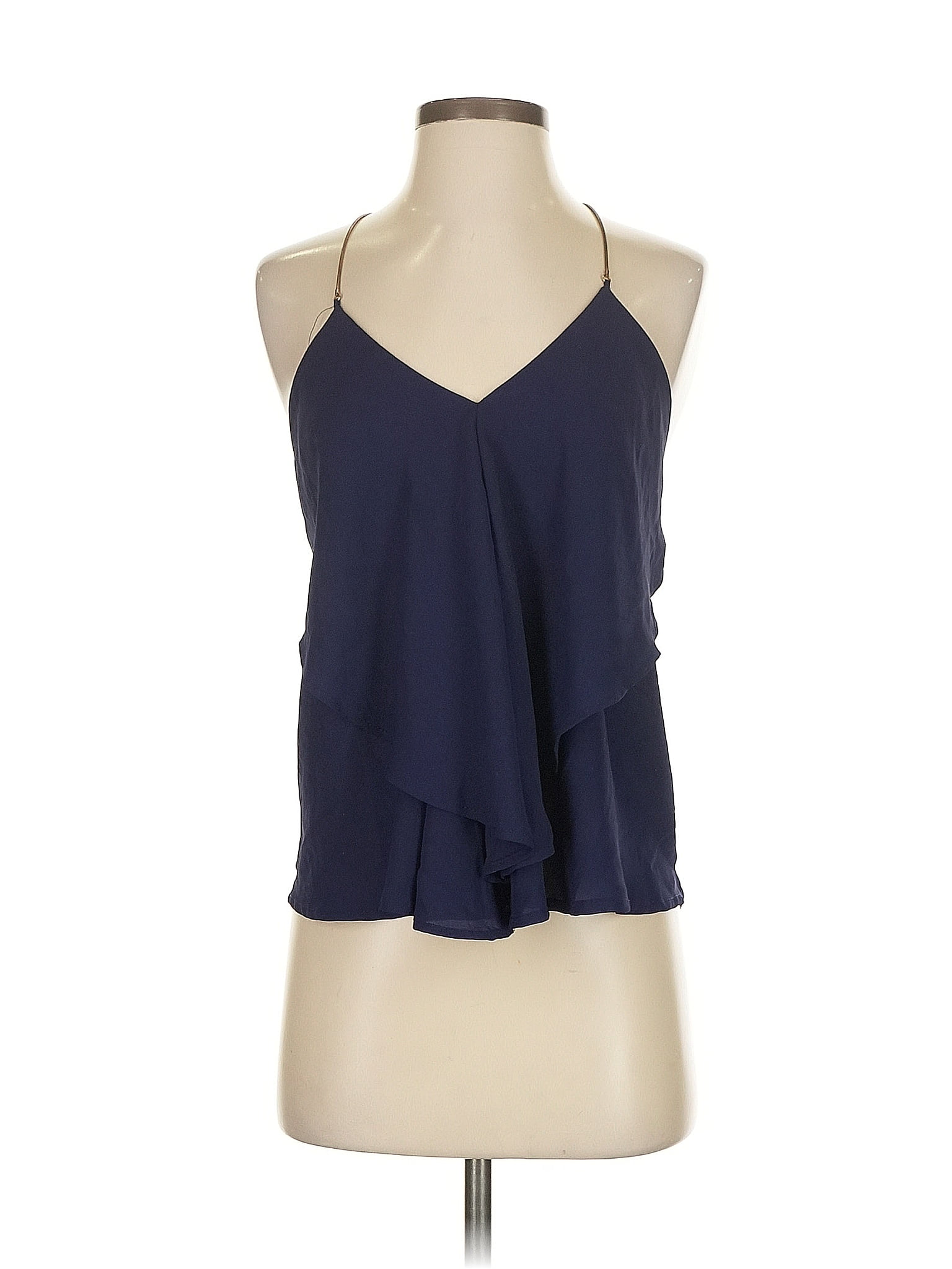 Charlotte Russe 100% Polyester Blue Sleeveless Blouse Size S