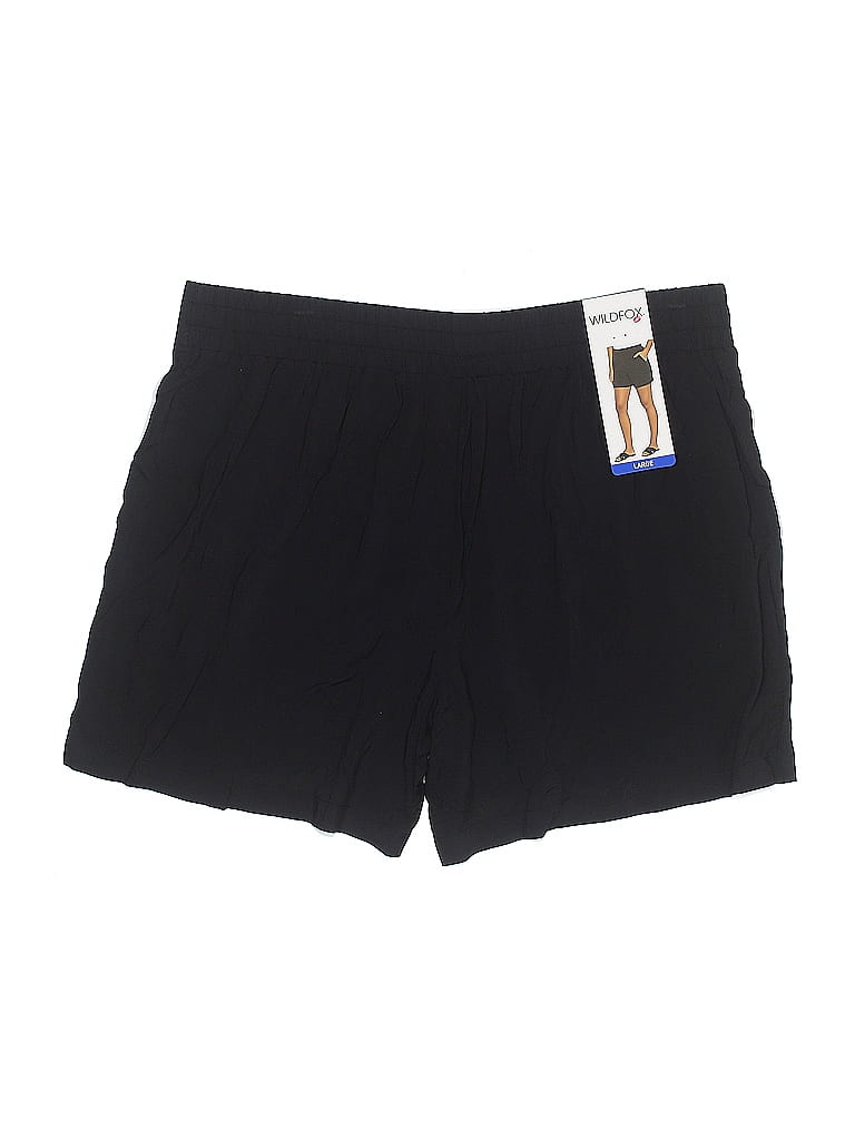Wildfox 100% Rayon Solid Black Shorts Size L - photo 1