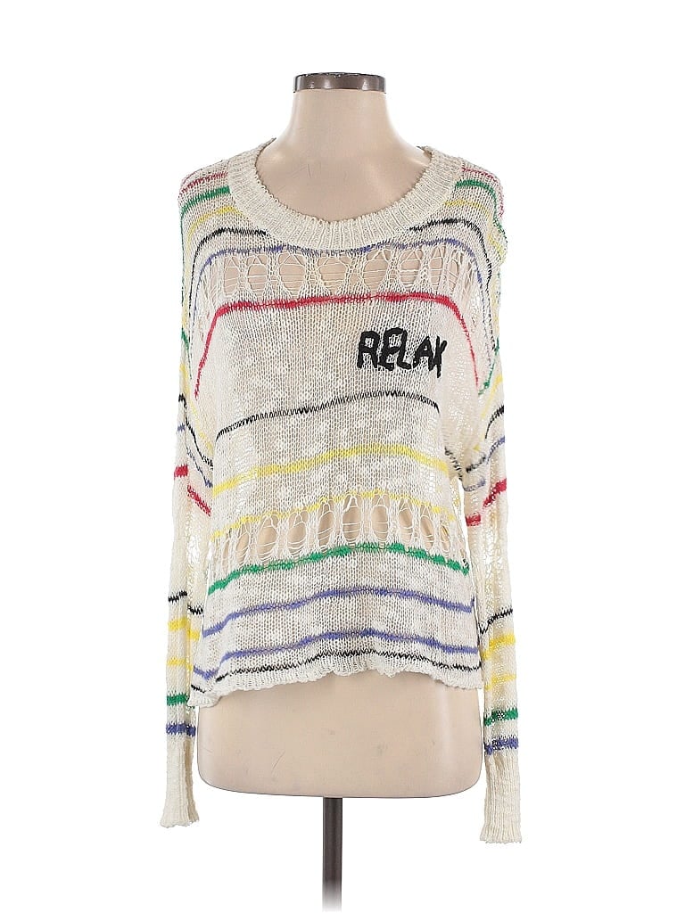 Wildfox Print Ivory Pullover Sweater Size XS - photo 1