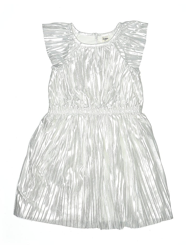 OshKosh B'gosh 100% Polyester Metallic Silver Dress Size 6 (big kids) - photo 1