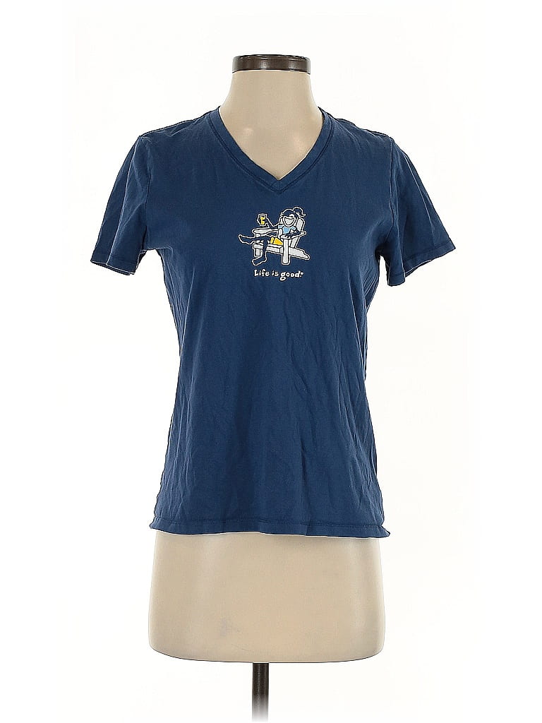 Life Is Good 100% Cotton Blue Short Sleeve T-Shirt Size S - photo 1
