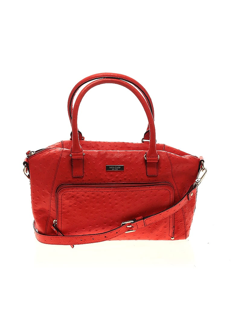 Kate Spade New York Hearts Red Orange Leather Satchel One size - photo 1