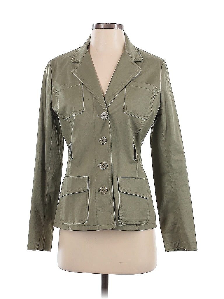 Pre-owned New York And Company Blazer Jacket In Green