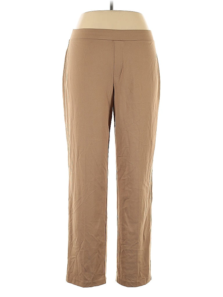 Susan Graver Solid Tan Casual Pants Size M - photo 1