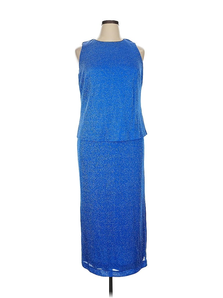 Alex Evenings 100% Polyester Blue Casual Dress Size 14 - photo 1