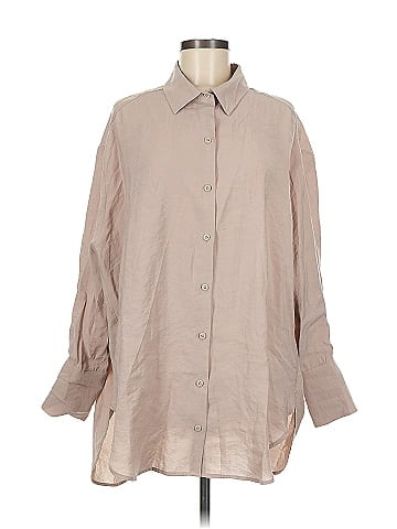 Zara 3/4 Sleeve Button-Down Shirt (view 1)