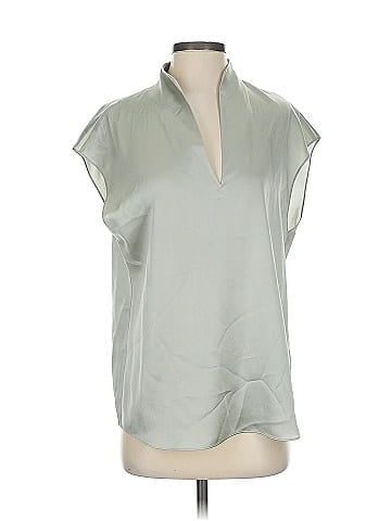 Vince. Short Sleeve Silk Top (view 1)