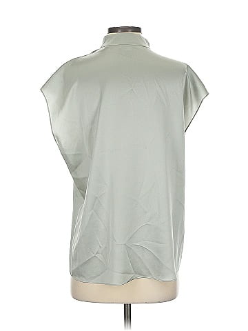 Vince. Short Sleeve Silk Top (view 2)