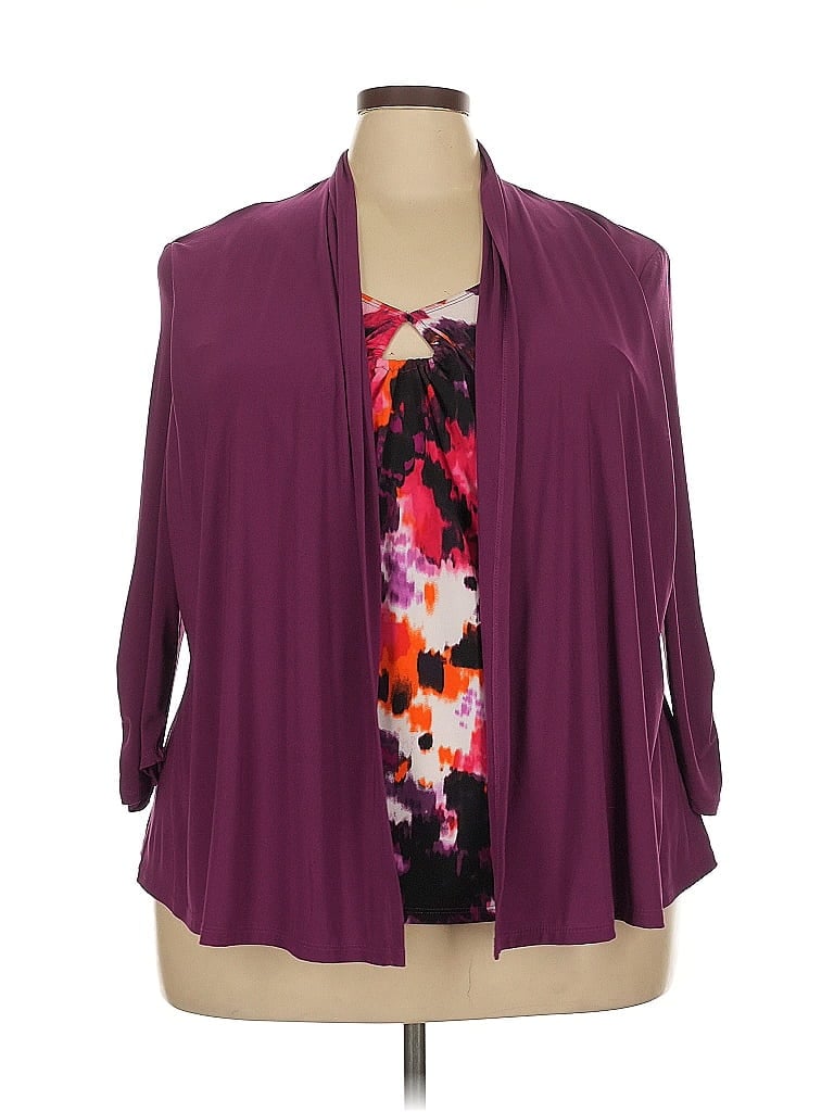 Notations Purple 3/4 Sleeve Blouse Size 3X - photo 1