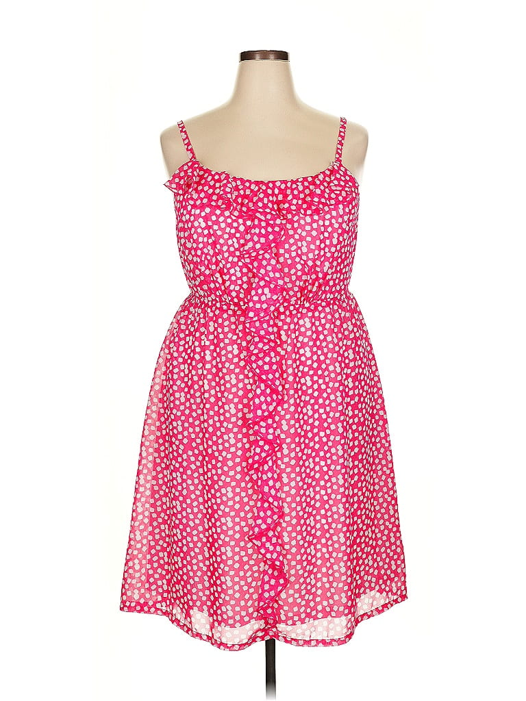 Lane Bryant 100% Polyester Hearts Pink Casual Dress Size 18 - photo 1