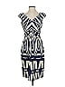 David Meister Chevron-herringbone Blue Cocktail Dress Size 4 - photo 1