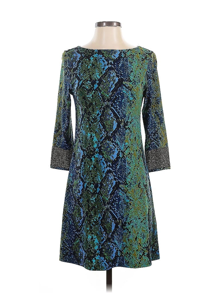 Veronica M. Paisley Teal Cocktail Dress Size S - photo 1