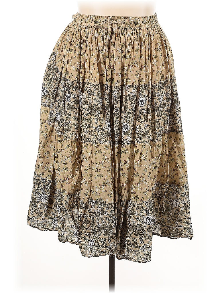 White Stag 100% Cotton Paisley Tan Casual Skirt Size 16 - photo 1
