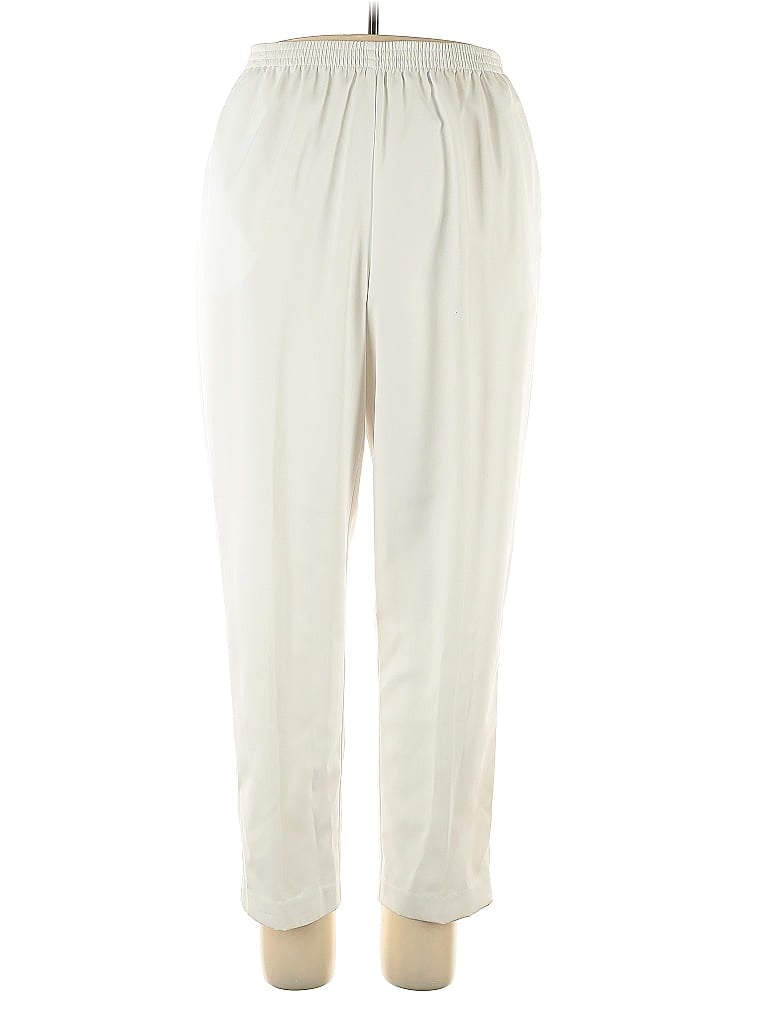 Alfred Dunner 100% Polyester Solid Ivory White Casual Pants Size 14 - photo 1