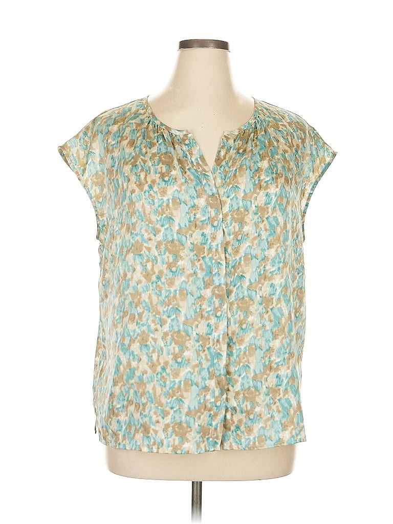 Talbots Outlet 100% Polyester Teal Sleeveless Blouse Size XL - photo 1