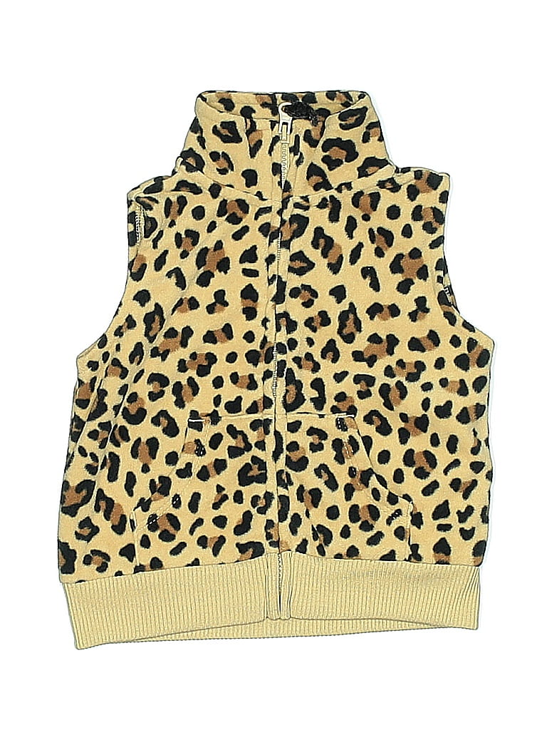 Carter's 100% Polyester Animal Print Gold Tan Vest 3-6 MO / 6 MO - photo 1