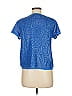 J.Crew Collection 100% Merino Metallic Blue Short Sleeve Top Size M - photo 2