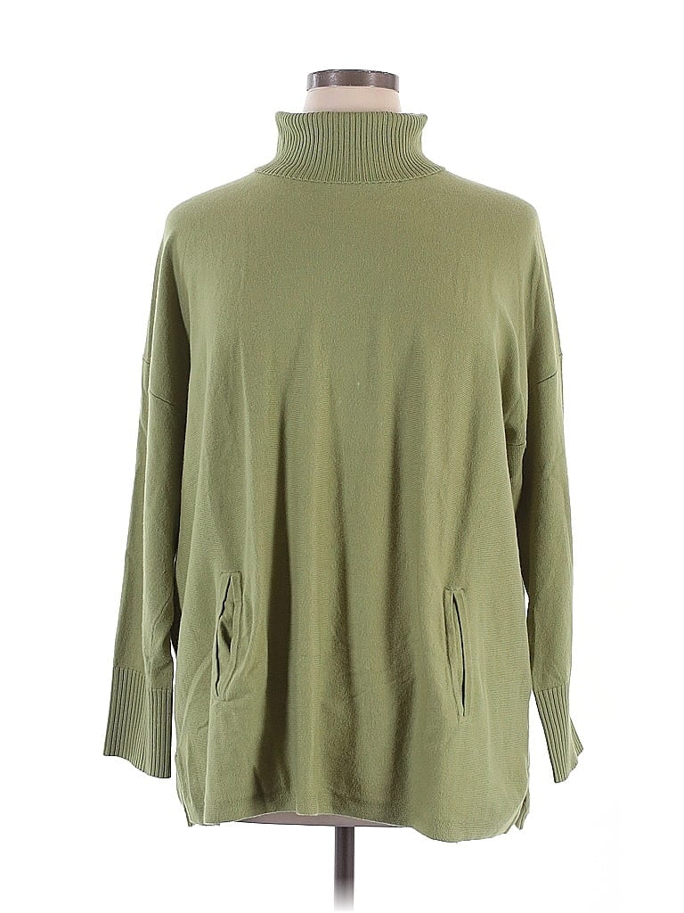 Isaac Mizrahi LIVE! Green Turtleneck Sweater Size 1X - photo 1