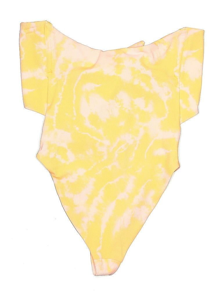 Pre-owned Asos Design One Piece Swimsuit In Yellow