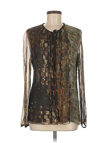Elie Tahari Long Sleeve Silk Top (view 1)