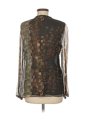 Elie Tahari Long Sleeve Silk Top (view 2)