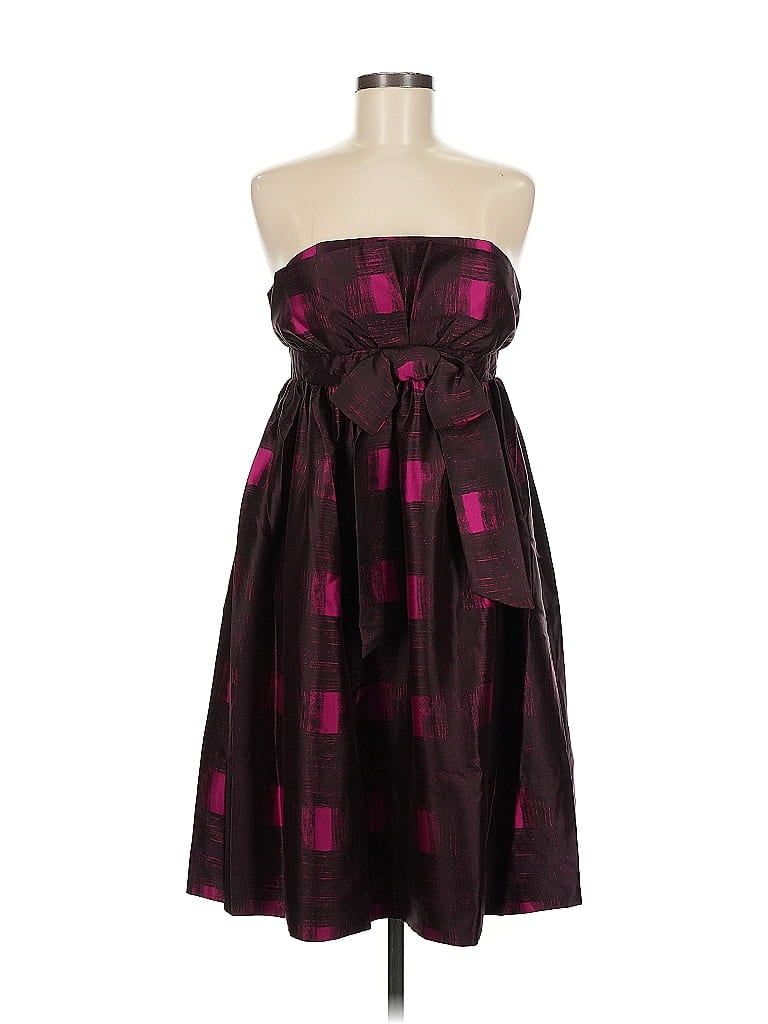 Marc by Marc Jacobs 100% Silk Plaid Purple Burgundy Cocktail Dress Size 6 - photo 1