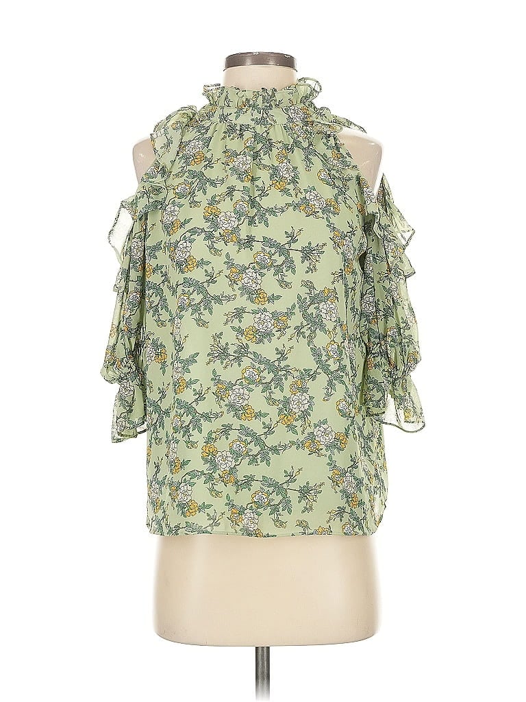 Pre-owned Max Studio Long Sleeve Blouse In Green