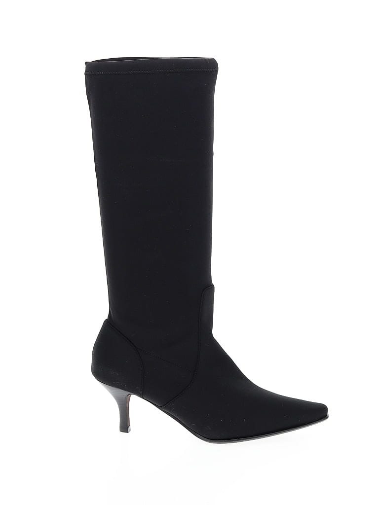 Bottes Cavalières Noires En Cuir Donald J Pliner Taille US 8.5 Femme, Talon Block Moyen, D'occasion