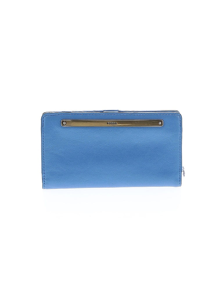 Fossil 100% Leather Blue Leather Wallet One size - photo 1