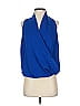 W by Worth 100% Silk Blue Sleeveless Silk Top Size 4 - photo 1