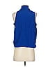 W by Worth 100% Silk Blue Sleeveless Silk Top Size 4 - photo 2