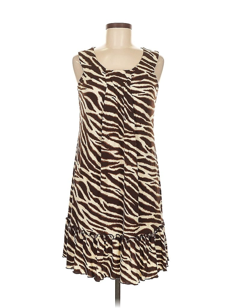 Lucy & Laurel Animal Print Brown Casual Dress Size 8 - photo 1