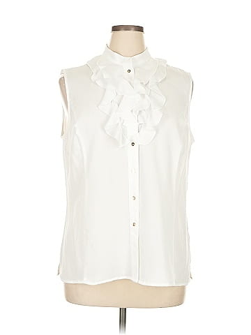 Kasper Sleeveless Button-Down Shirt (view 1)