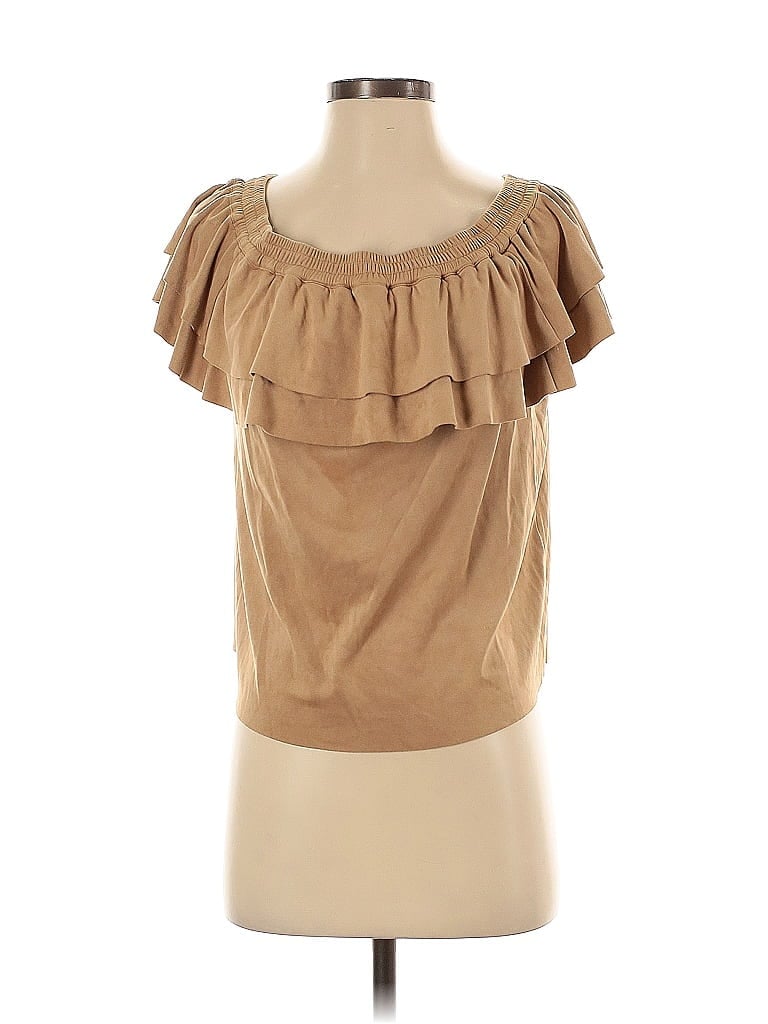 Soho JEANS NEW YORK & COMPANY Tan Short Sleeve Top Size M - photo 1