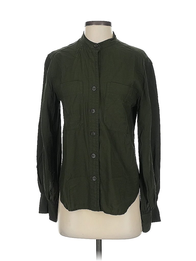 Pre-owned Banana Republic Factory Store Long Sleeve Button Down Shirt In Green