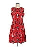 Eva Mendes by New York & Company 100% Polyester Paisley Red Cocktail Dress Size 8 - photo 1