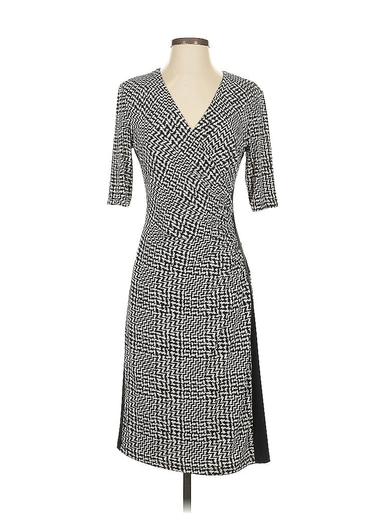 Lauren by Ralph Lauren Houndstooth Gray Casual Dress Size 4 - photo 1
