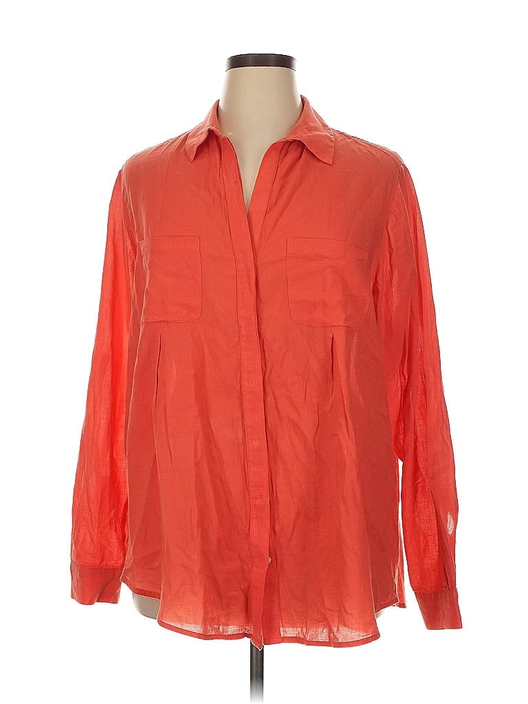 Lord & Taylor 100% Cotton Orange Long Sleeve Button-Down Shirt Size 2X - photo 1