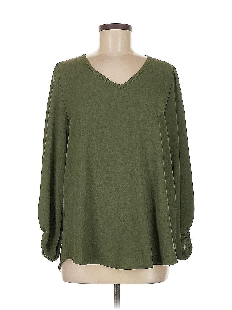 Pre-owned Dress Up Long Sleeve Blouse In Green