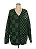 Harry Potter 100% Acrylic Checkered-gingham Green Cardigan Size 2X - photo 1