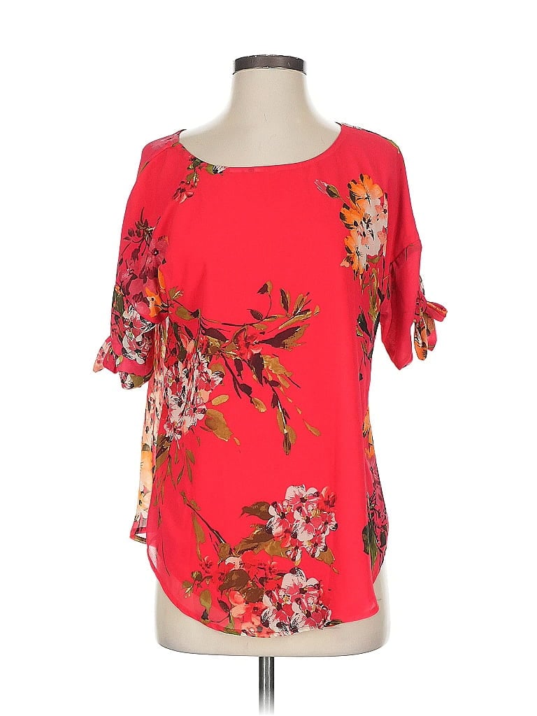 Pre-owned Frank Lyman Design Short Sleeve Blouse In Red