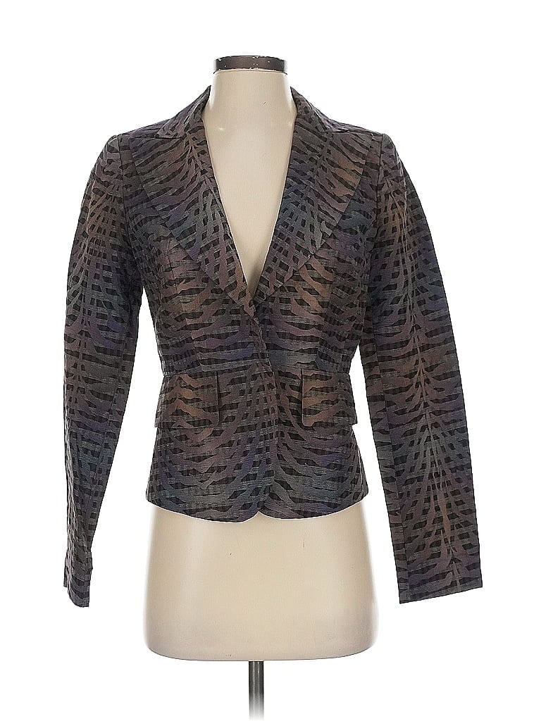 Alberto Makali Chevron-herringbone Gray Blazer Size 4 - photo 1