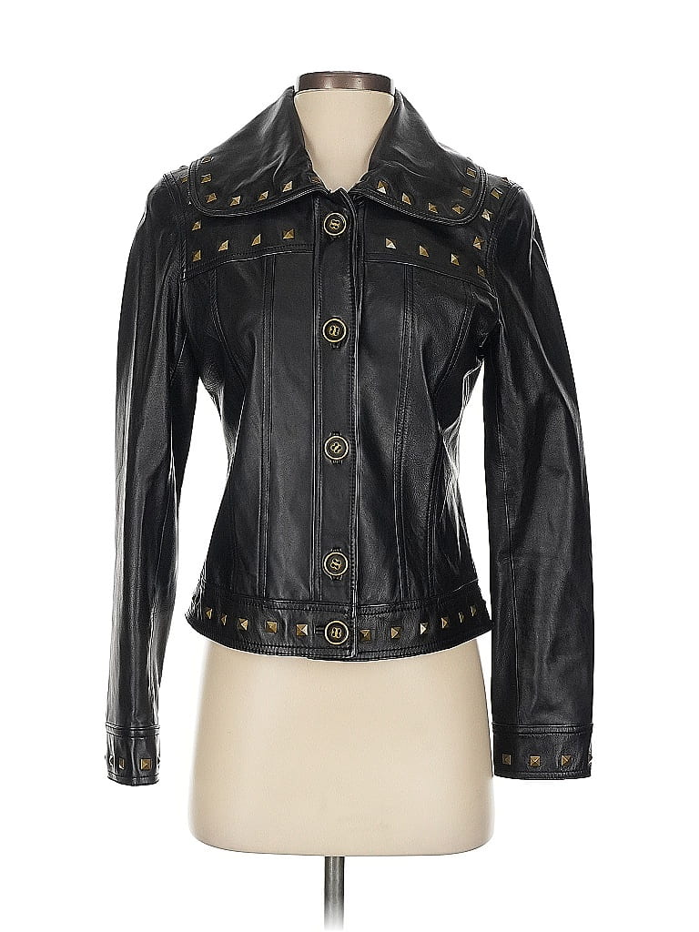 Doncaster Sport 100% Leather Black Leather Jacket Size 2 - photo 1