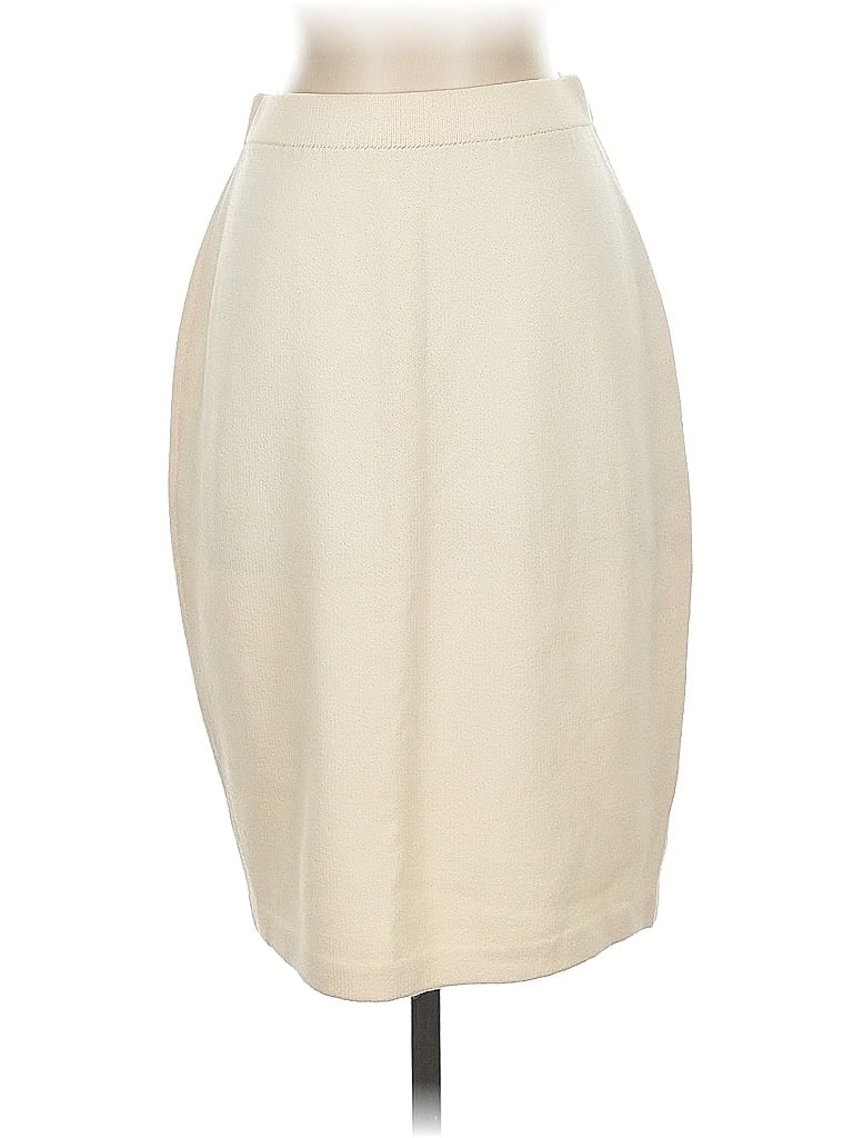 St. John Collection Solid Ivory Wool Skirt Size 4 - photo 1