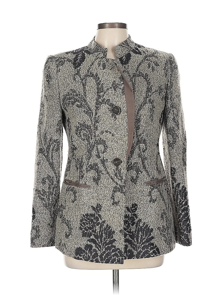 Armani Collezioni Paisley Gray Wool Blazer Size 10 - photo 1