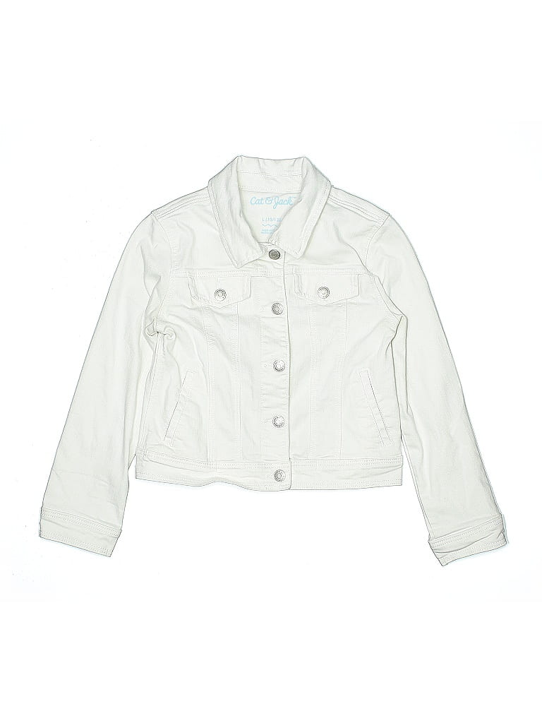 Cat & Jack White Denim Jacket Size 10 - photo 1